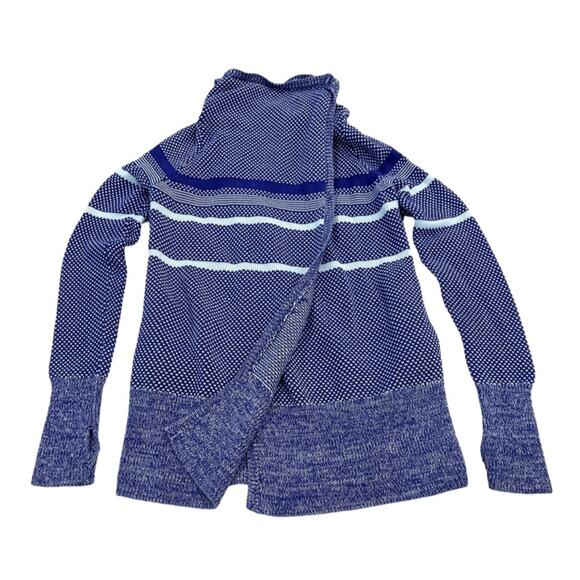 Lululemon Ivivva Wrap Knit Sweater Girls Size 10 Blue Feelin Toasty - Picture 1 of 7